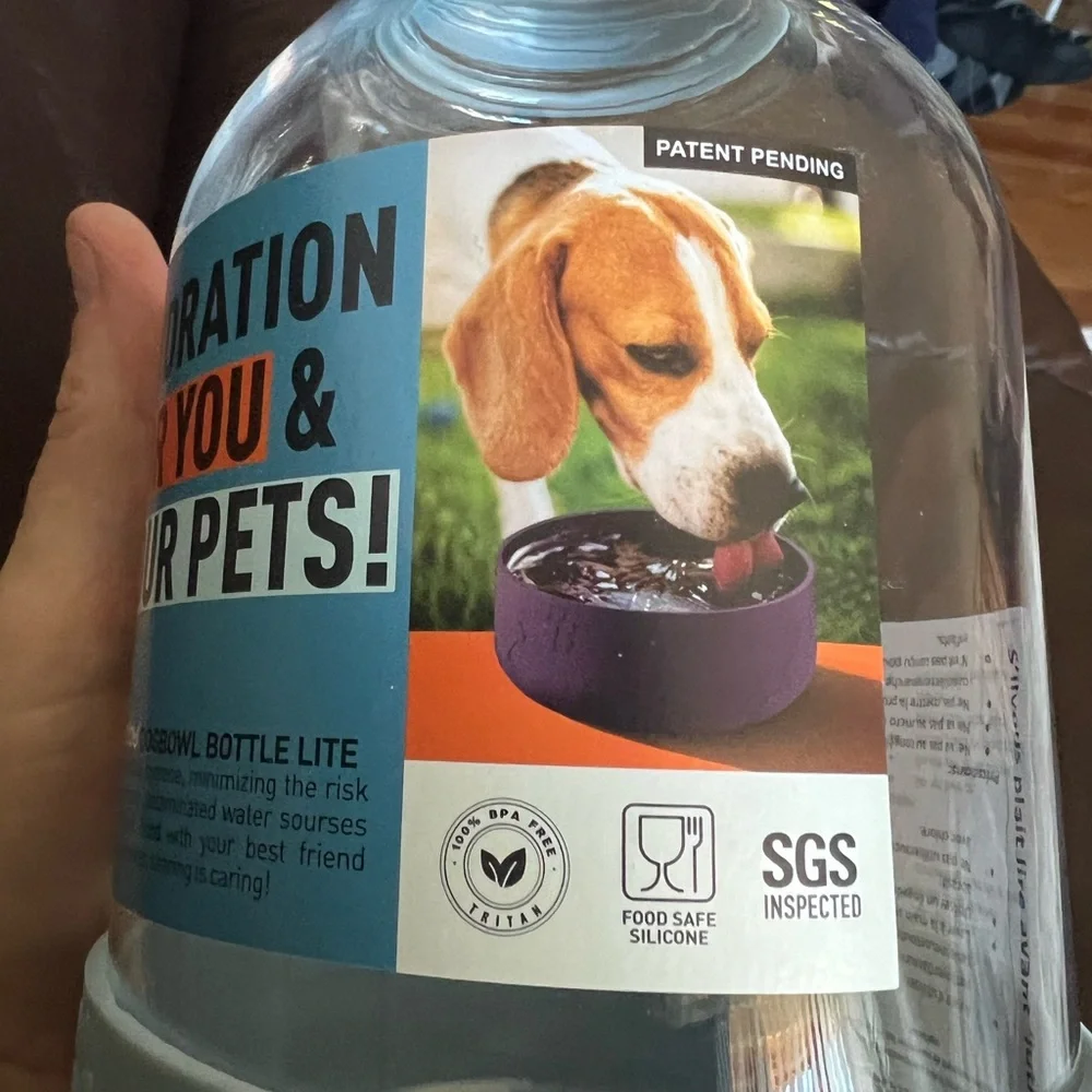 Asobu Water Tritan Bottle with Dog Bowl Attached 50 Ounces Blue